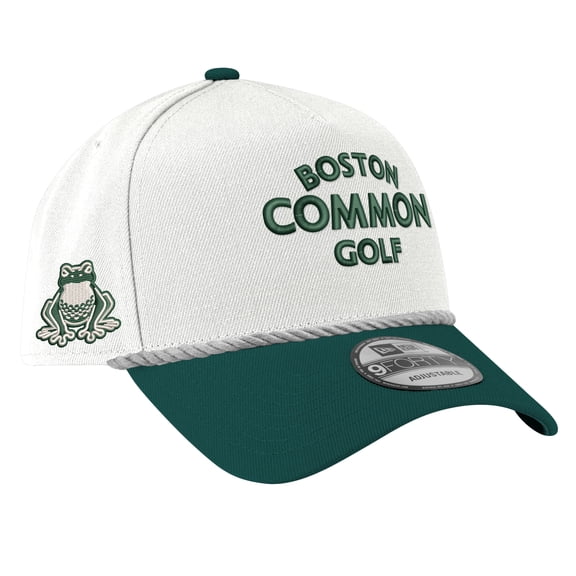 Men's New Era  Cream Boston Common Golf 9FORTY A-Frame Adjustable Rope Hat