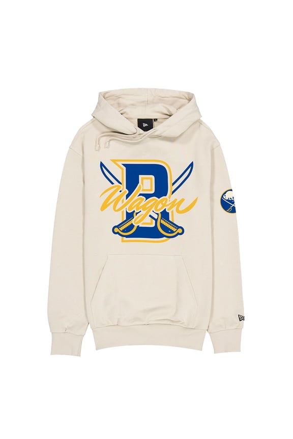 Men's New Era Cream Buffalo Sabres Wagon Defender Hoodie