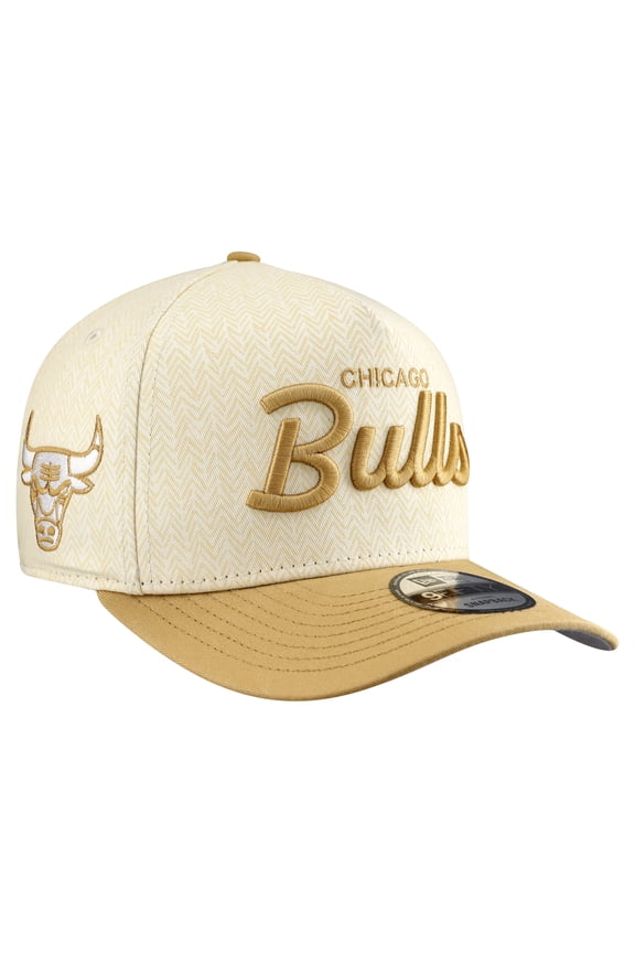 Men's New Era Cream Chicago Bulls Herringbone 9FIFTY A-Frame Snapback Hat