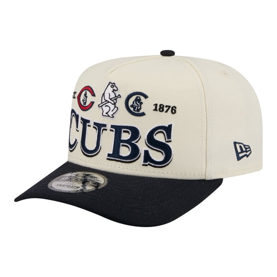 Men's New Era Cream Chicago Cubs Throwback Tri-Hit A-Frame 9FIFTY Adjustable Hat