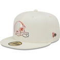 thumbnail image 1 of Men's New Era Cream Cleveland Browns Chrome Color Dim 59FIFTY Fitted Hat, 1 of 6
