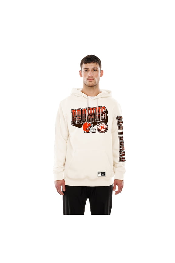 Men's New Era Cream Cleveland Browns Dune Dust Hoodie