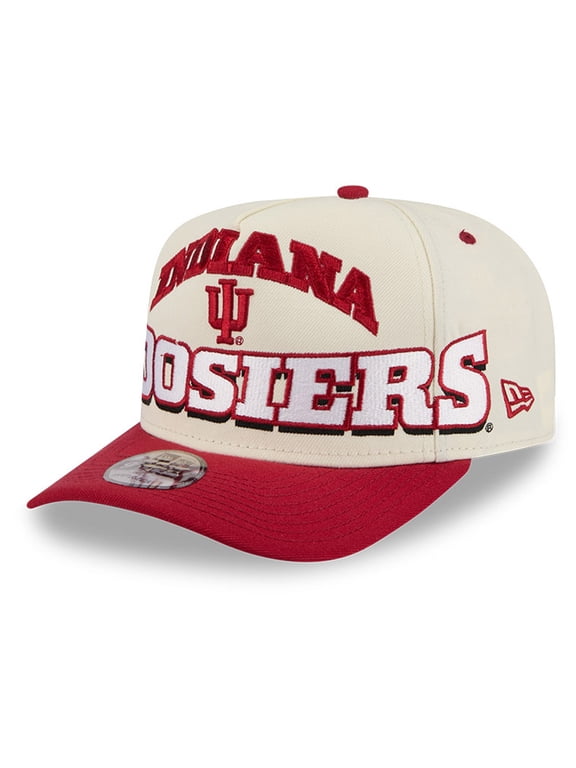 Men's New Era Cream/Crimson Indiana Hoosiers March Madness Historic Collection 9FIFTY A-Frame Snapback Hat