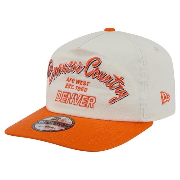 Men's New Era Cream Denver Broncos Script 19TWENTY Adjustable Hat