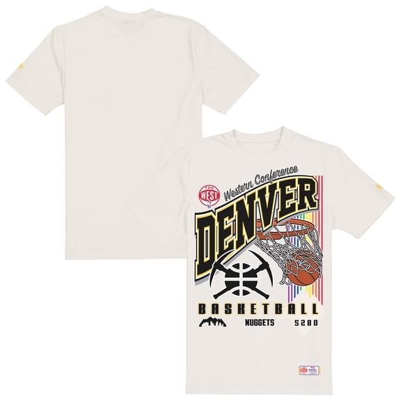 Men's New Era  Cream Denver Nuggets Oversized City Edition Remix Vintage T-Shirt