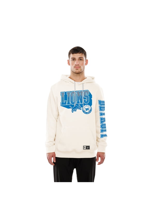 Men's New Era Cream Detroit Lions Dune Dust Hoodie