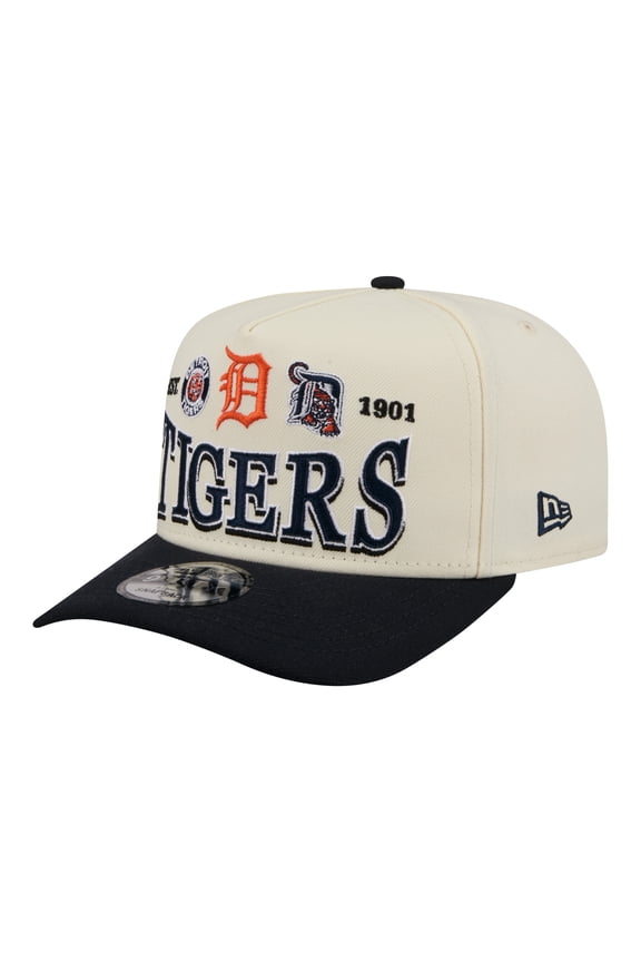 Men's New Era Cream Detroit Tigers Throwback Tri-Hit A-Frame 9FIFTY Adjustable Hat