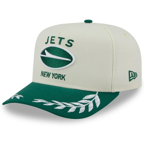 Men's New Era  Cream/Green New York Jets 2025 NFL Draft A-Frame 9FIFTY Snapback Hat