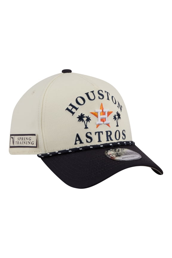 Men's New Era Cream Houston Astros 2026 Spring Training Fan Pack Rope A-Frame 9FORTY Adjustable Hat