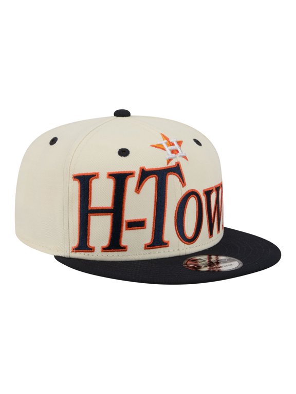 Men's New Era Cream Houston Astros Oversized Slogan 9FIFTY Snapback Hat