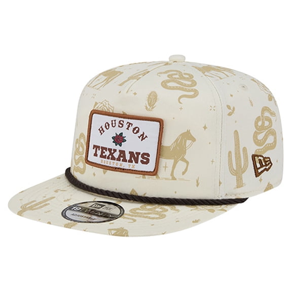 Men's New Era Cream Houston Texans Desert Rose 19TWENTY Adjustable Hat