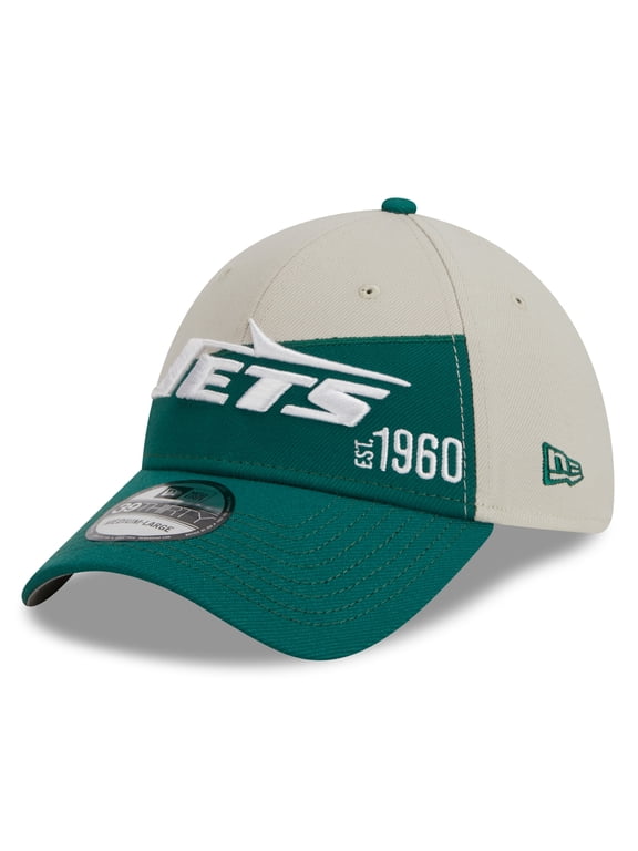 Men's New Era Cream/Kelly Green New York Jets 2023 Sideline Historic 39THIRTY Flex Hat