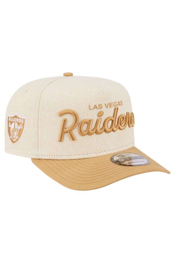 Men's New Era  Cream Las Vegas Raiders Herringbone 9FIFTY A-Frame Snapback Hat