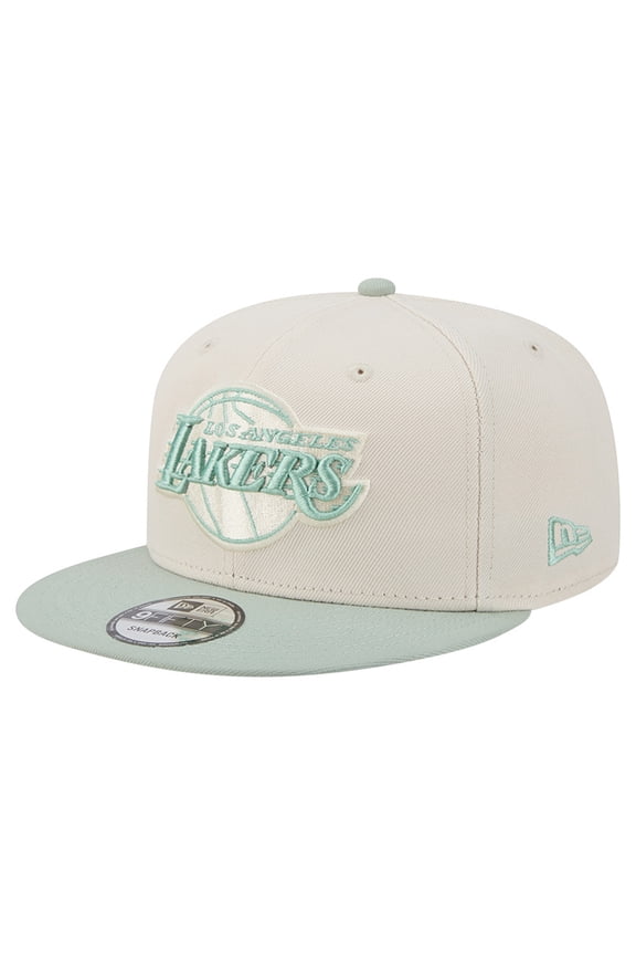 Men's New Era Cream/Light Green Los Angeles Lakers Color Pack 9FIFTY Snapback Hat