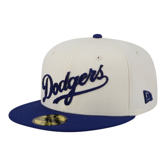 Men's New Era Cream Los Angeles Dodgers Two-Tone Stitch 59FIFTY Fitted Hat