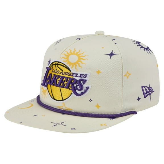 Men's New Era Cream Los Angeles Lakers Lunar Golfer Snapback Hat