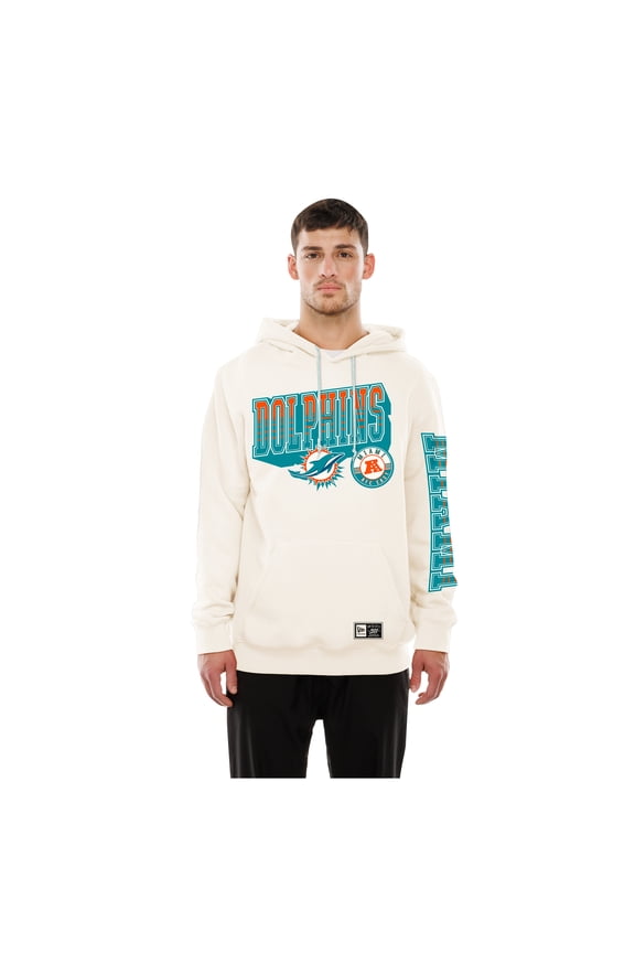 Men's New Era Cream Miami Dolphins Dune Dust Hoodie