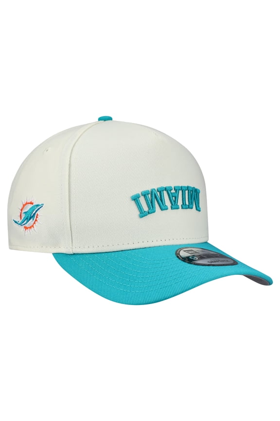 Men's New Era  Cream Miami Dolphins Upside Down 9FIFTY A-Frame Snapback Hat