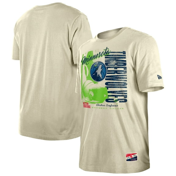 Men's-New Era  Cream Minnesota Timberwolves Distressed Throwback Vintage Color Pack T-Shirt