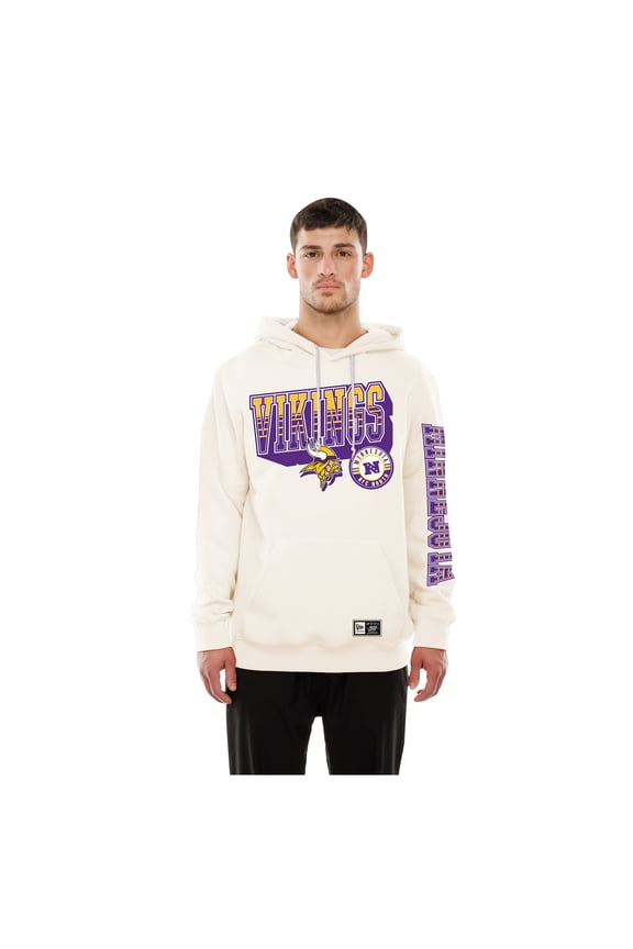 Men's New Era Cream Minnesota Vikings Dune Dust Hoodie