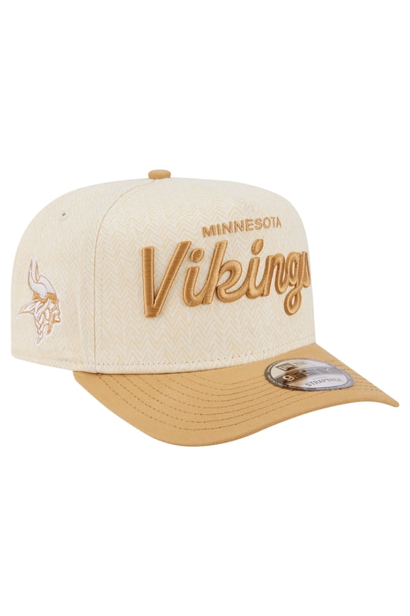 Men's New Era  Cream Minnesota Vikings Herringbone 9FIFTY A-Frame Snapback Hat