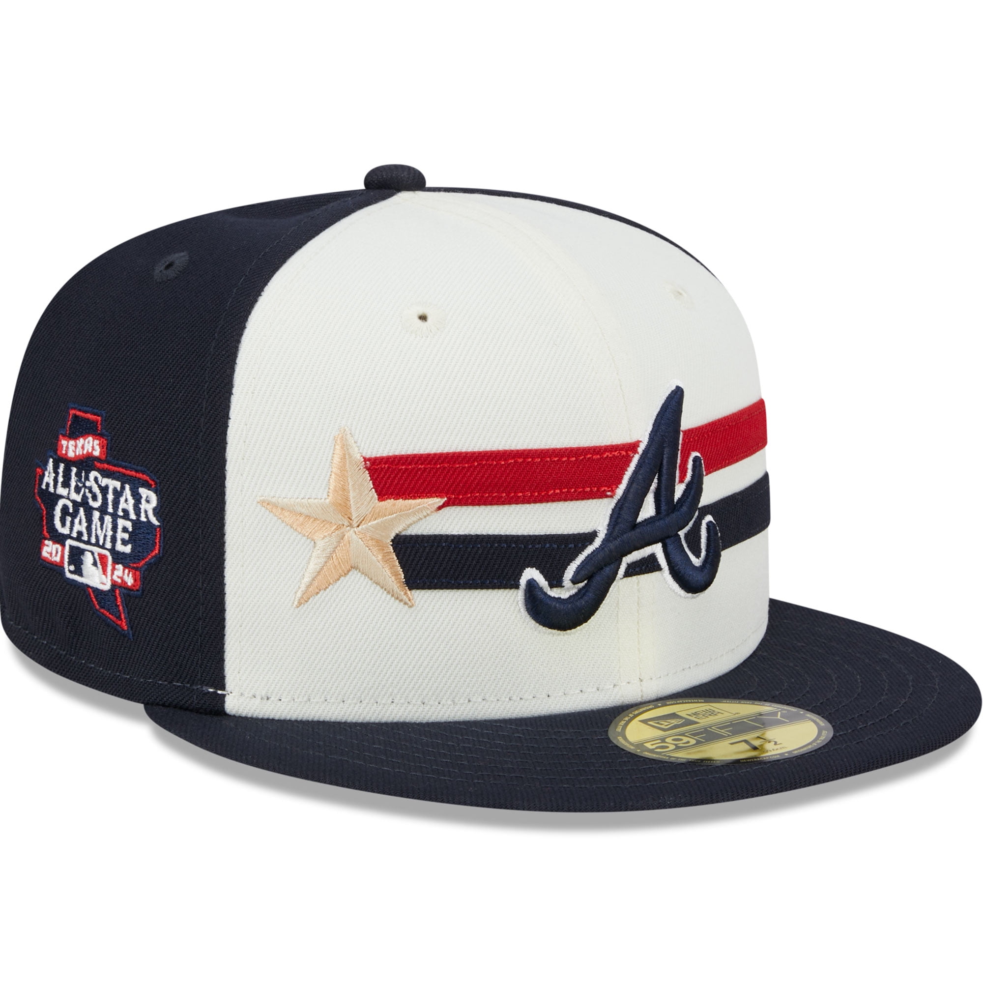 Men's New Era Cream/Navy Atlanta Braves 2024 MLB AllStar Game Workout