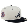 thumbnail image 1 of Men's New Era Cream/Navy Atlanta Braves Two-Tone Corduroy 59FIFTY Fitted Hat, 1 of 6
