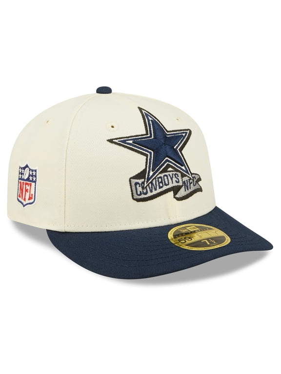 Men's New Era Cream/Navy Dallas Cowboys 2022 Sideline Low Profile 59FIFTY Fitted Hat
