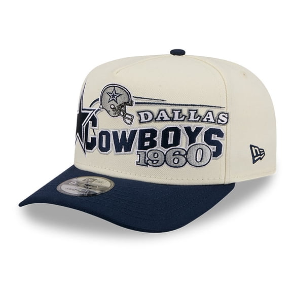 Men's New Era Cream/Navy Dallas Cowboys Classic A-Frame 9FIFTY Adjustable Hat