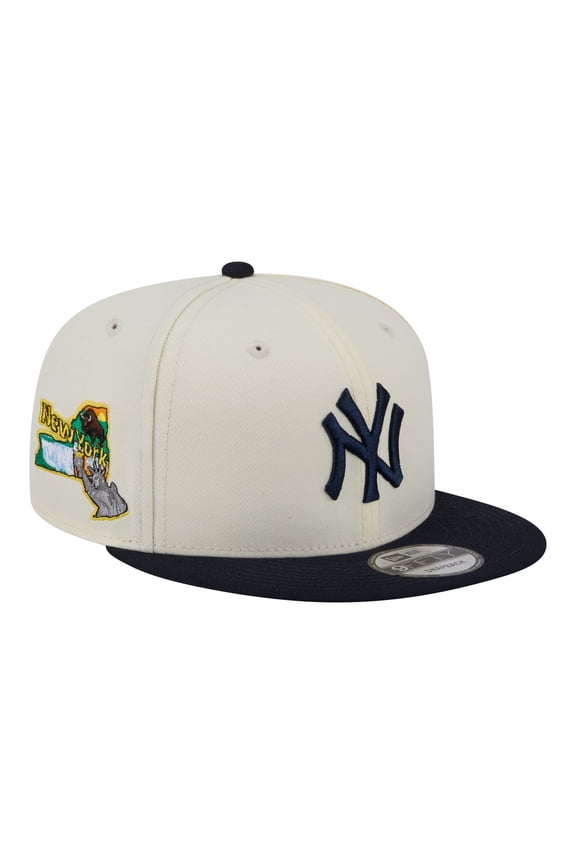 Men's New Era Cream/Navy New York Yankees Localized 9FIFTY Snapback Hat