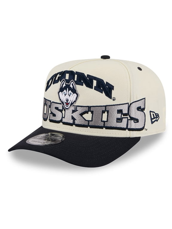 Men's New Era Cream/Navy UConn Huskies March Madness Historic Collection 9FIFTY A-Frame Snapback Hat