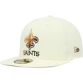 thumbnail image 1 of Men's New Era Cream New Orleans Saints Chrome Color Dim 59FIFTY Fitted Hat, 1 of 6