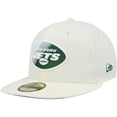 thumbnail image 1 of Men's New Era Cream New York Jets Chrome Color Dim 59FIFTY Fitted Hat, 1 of 6