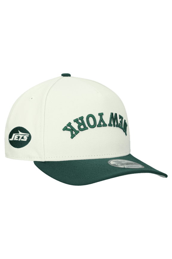 Men's New Era  Cream New York Jets Upside Down 9FIFTY A-Frame Snapback Hat