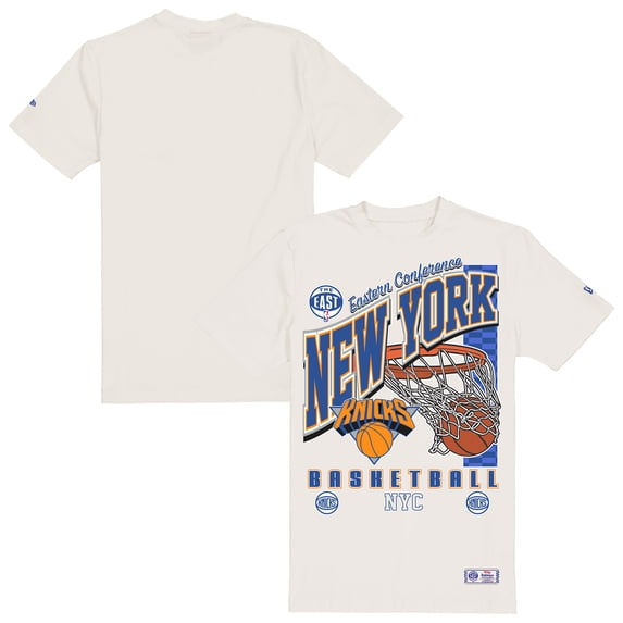 Men's New Era  Cream New York Knicks Oversized City Edition Remix Vintage T-Shirt