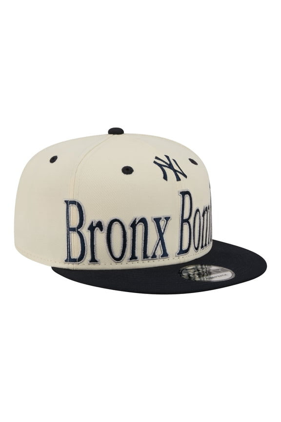 Men's New Era Cream New York Yankees Oversized Slogan 9FIFTY Snapback Hat