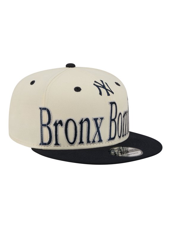 Men's New Era Cream New York Yankees Oversized Slogan 9FIFTY Snapback Hat