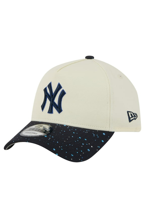 Men's New Era  Cream New York Yankees Speckle A-Frame 9FORTY Adjustable Hat