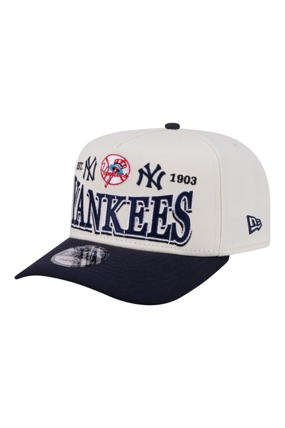 Men's New Era Cream New York Yankees Throwback Tri-Hit A-Frame 9FIFTY Adjustable Hat