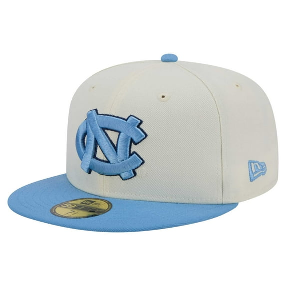 Men's New Era Cream North Carolina Tar Heels Chrome 59FIFTY Fitted Hat