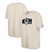 Mens New Era Cream Oakland Raiders Third Down Big & Tall Historic T-Shirt