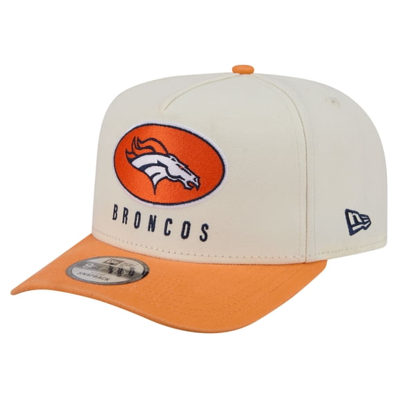 Men's New Era Cream/Orange Denver Broncos Washed A-Frame 9FIFTY Snapback Hat