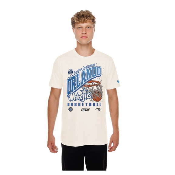 Men's New Era Cream Orlando Magic Oversized City Edition Remix Vintage T-Shirt