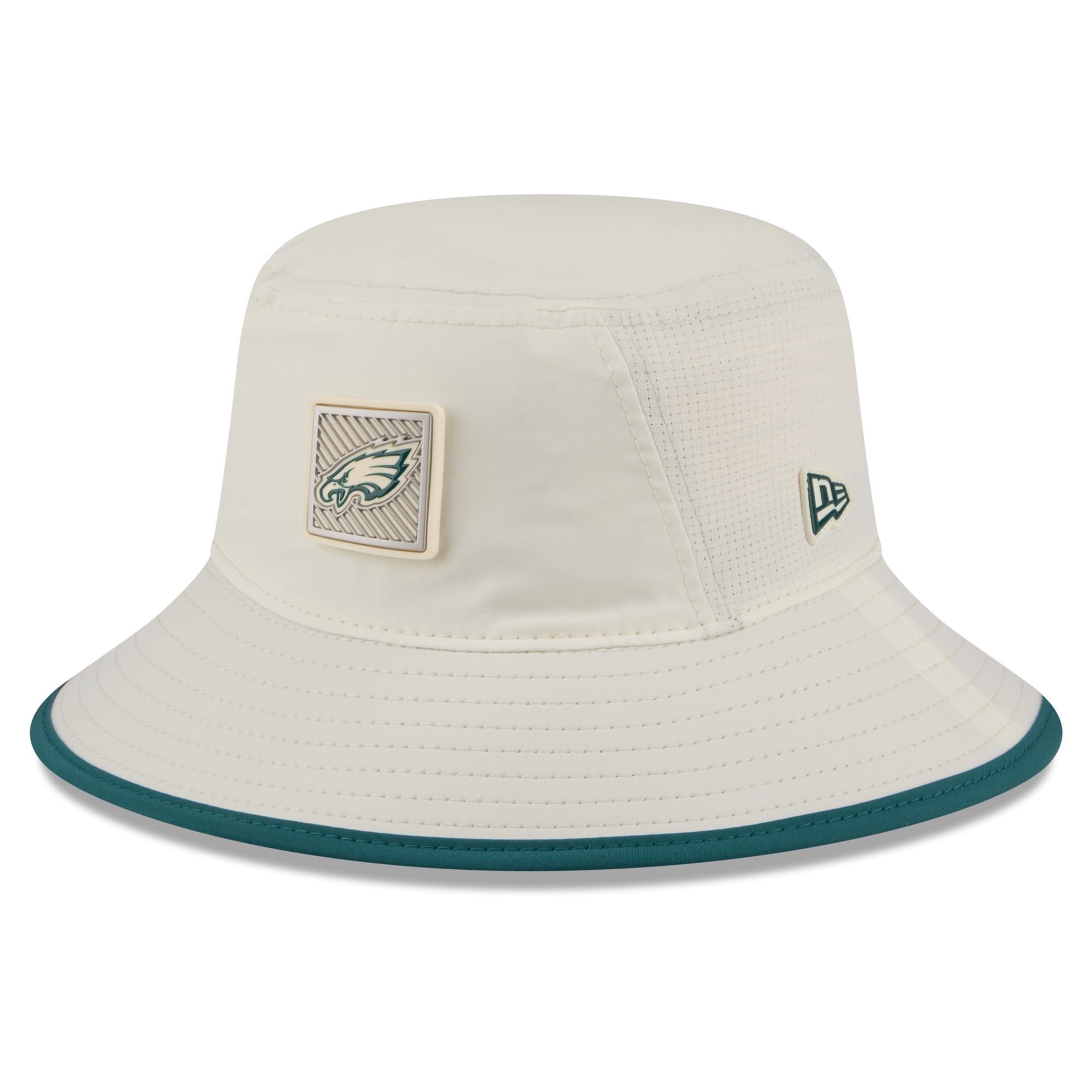 Mrs.GREEN APPLE NEW ERA® BUCKET-01 BEIGE Men's New Era Cream Philadelphia Eagles 2026 NFL Training Camp