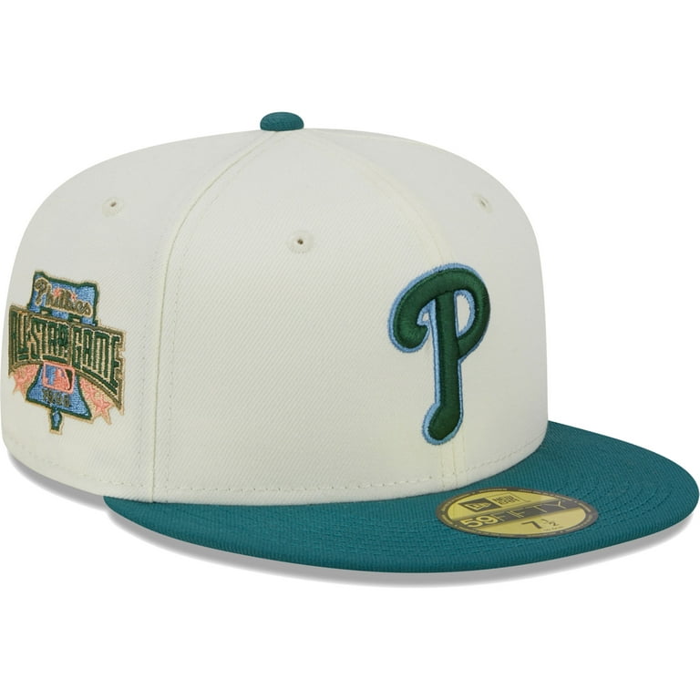 Officially Licensed MLB Men's New Era White Fitted Hat - Phillies