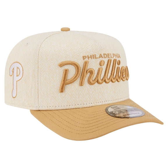 Men's New Era  Cream Philadelphia Phillies Herringbone 9FIFTY A-Frame Snapback Hat