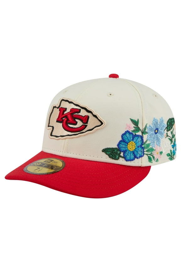 Men's New Era Cream/Red Kansas City Chiefs Tonal Floral 59FIFTY Fitted Hat