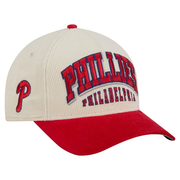 Men's New Era  Cream/Red Philadelphia Phillies Sided Corduroy 9FORTY A-Frame Adjustable Hat