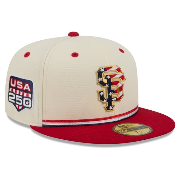 Men's New Era Cream/Red San Francisco Giants USA 250 Fourth of July 59FIFTY Fitted Hat