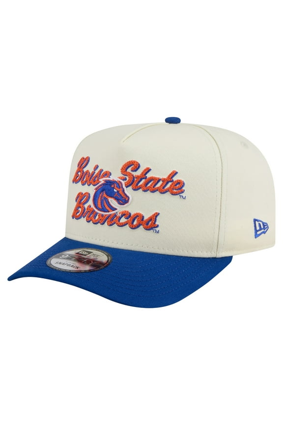 Men's New Era Cream/Royal Boise State Broncos Vintage Chainstitch 9FIFTY A-Frame Snapback Hat
